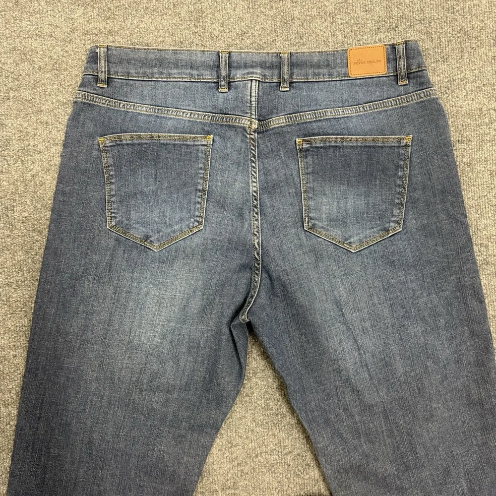 Peter Millar Jeans Mens 38x34 Blue‎ Stretch Denim Mid Rise Straight Crown